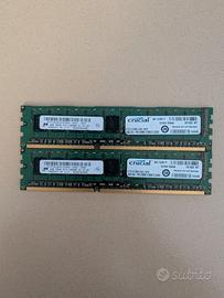 2x 4GB RAM DDR3 1333MHz ECC PC3-10600E-9-10-E0