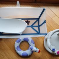 Vasca pieghevole, seggiolino da doccia, termometro