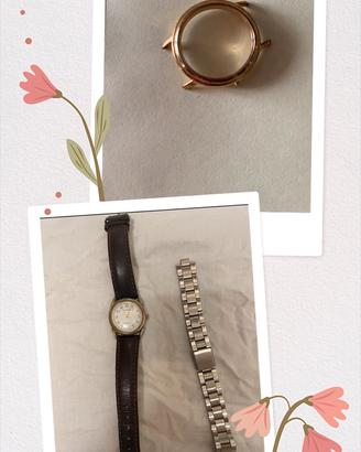 Orologio cinturino acciaio e quadrante dorato