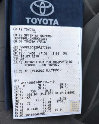 motore Toyota 1000 tre cilindri 