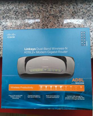 Modem Router Linksys WAG320N Dual-Band Wireless-N