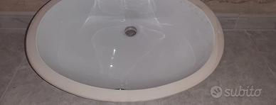 Lavabo ovale sottopiano bianco 