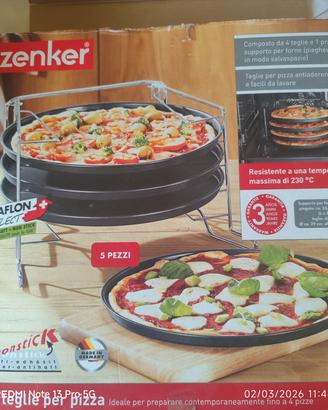 set teglie per pizza 