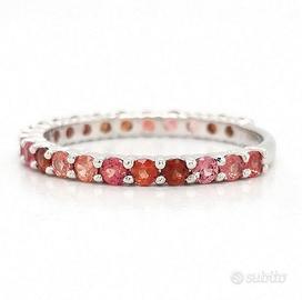 Anello oro bianco e zaffiri