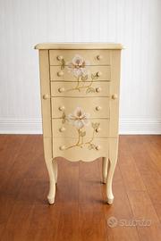 Cassettiera portagioie in legno dipinto a mano