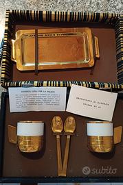 Servizio da caffè per due in ottone – vintage con 