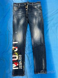 Jeans Dsquared2 Icon effetto vernice spray