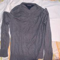 Maglione Grigio Tommy HIlfiger ScolloaV Cashmere S