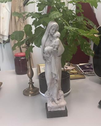 Statua Madonna con bambino firmata