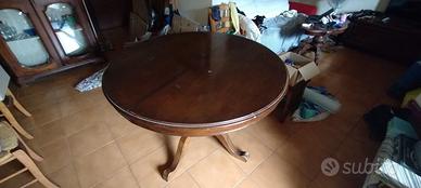 Tavolo rotondo allungabile in legno diametro 120cm