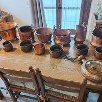 pentolame vario in rame da arredamento 