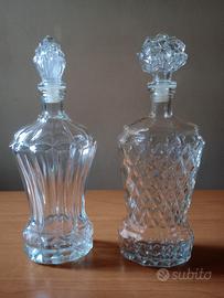 Coppia di Bottiglie di Liquore in Cristallo 1959