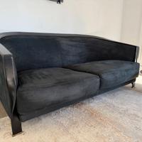 Divano Rugiano modello Paris in pelle nera