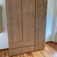 Armadio 3 porte 2 cassetti abete