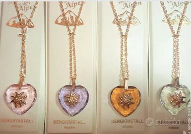 COLLANA CON CIONDOLO A CUORE IM.CRISTALLO DI ROCCA