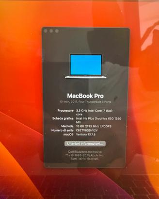 Macbook pro 13 2017 touchbar