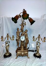 Trittico orologio e 2 candelabri