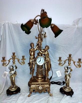 Trittico orologio e 2 candelabri