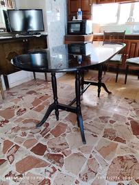 Tavolo ovale vetro effetto marmo