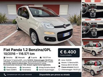 Fiat Panda 1.2 Benzina/GPL (ADATTA A NEOPATENTATI)