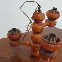 lampadario in legno massello rustico 