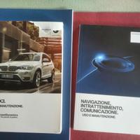 BMW X3 2 libretti USO MANUTENZIONE anno 2017