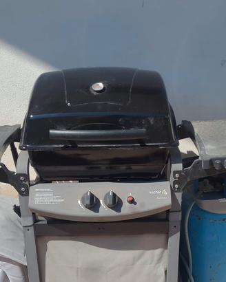 barbecue da giardino a gas con pietre leviche