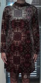 Abito donna, fantasia, corto con maniche lunghe