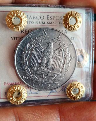 RARA 2 LIRE 1943 REGNO D'ITALIA 