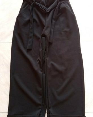 Pantaloni donna neri larghi cinta unica usati