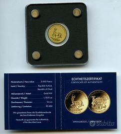 3000 FRANCHI ORO 999 1/500 ONCIA GAZZELLA AFRICA