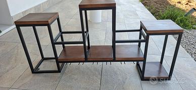 Mobile da muro portabottiglie e bicchieri