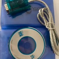 Cavo adattatore USB–RS232 (9 pin) – Nuovo con CD