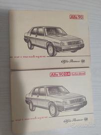 Libretti uso e manut. originali Alfa 90/2.4 TD