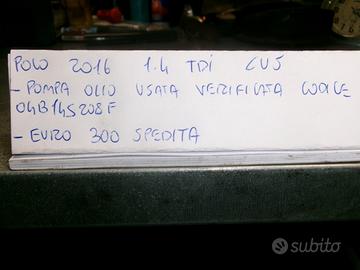Pompa olio volkswagen polo 1.4 tdi tipo cus