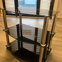 Carrello porta TV in vetro con ruote – multiuso