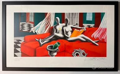 Quadro serigrafia M. Kostabi 70x120 in cornice