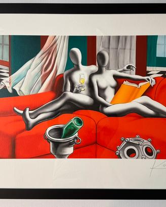 Quadro serigrafia M. Kostabi 70x120 in cornice