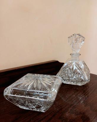 Set da toilette vintage in cristallo 