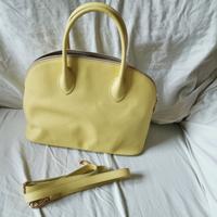Borsa a mano giallo lime in vera pelle 