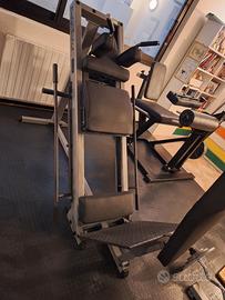 Hack squat Leg press calf press