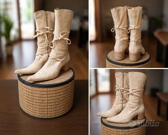 Stivali scamosciati stile boho-western tg 37