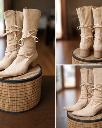 Stivali scamosciati stile boho-western tg 37