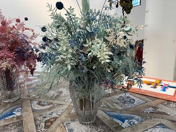 COPPIA DI VASI CON FIORI STABILIZZATI