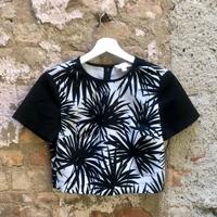 Crop top Michael Kors grigio chiaro e nero