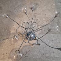 Lampadario 9 punti luce con boule vetro