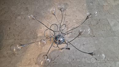 Lampadario 9 punti luce con boule vetro