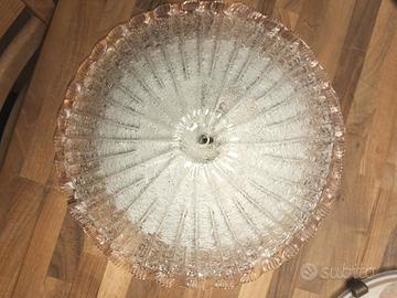 GRANDE PLAFONIERA IN VETRO LAVORATO - 40 CM