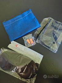 set viaggio aereo hotel maschera tappi collo bagno