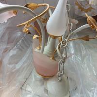 lampadaio  in ferro battuto e verro soffiato 